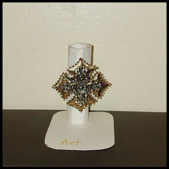 Art Jewelry - Vintage Maltese Cross Ring, Marked Art
